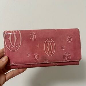 Cartier Happy Birthday Pink Women's Wallet Patent Logo